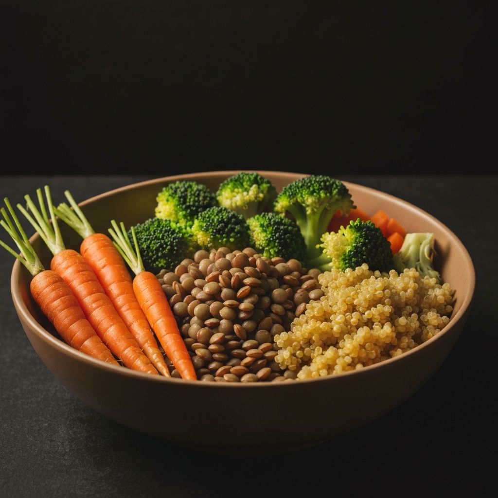 Vibrant bowl of diverse vegetables and grains